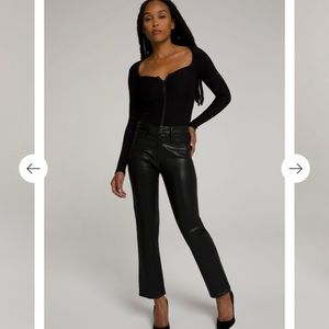 GOOD AMERICAN Good Straight Coated Black Denim